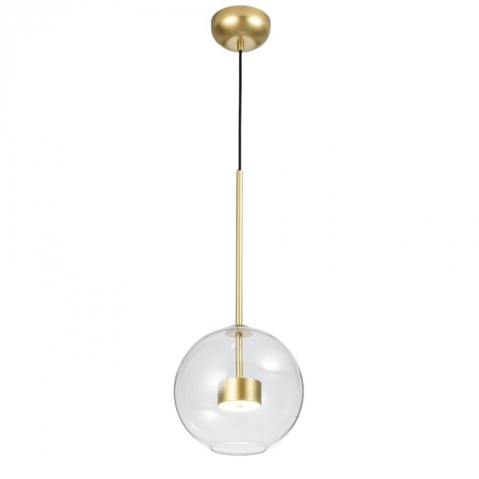 Pendente Flavo Vetri Metal Dourado Fosco Vidro Âmbar 6 watts 3000K Ø250X240mm FP1115DFA