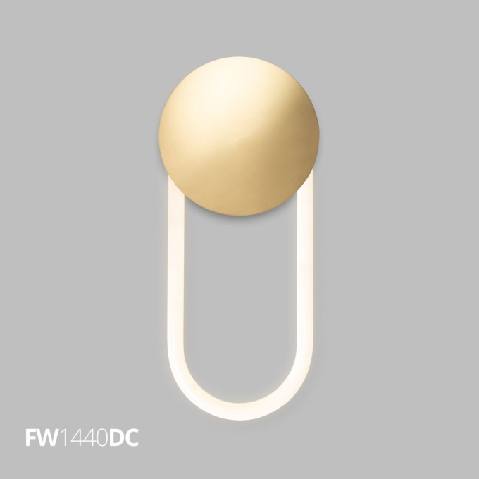 Arandela Flavo Facile Metal Dourado Fosco e Silicone 12 watts 3000K 450X200X52mm FP1620PF