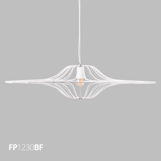 Pendente Flavo Filo Metal Branco Fosco 1L E27 Ø800X210mm FP1230BF