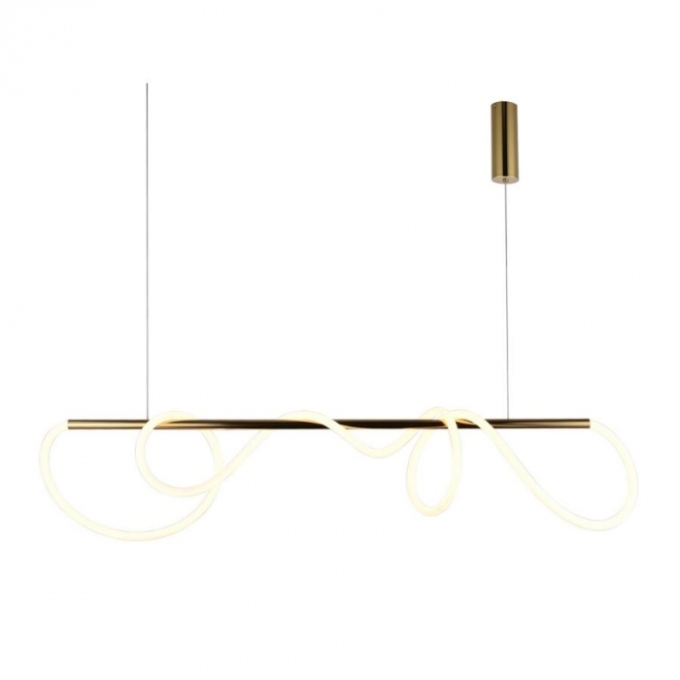 Pendente Flavo Facile Metal Dourado Champagne e Silicone 36 watts 3000K 270X1200mm FP1460DC
