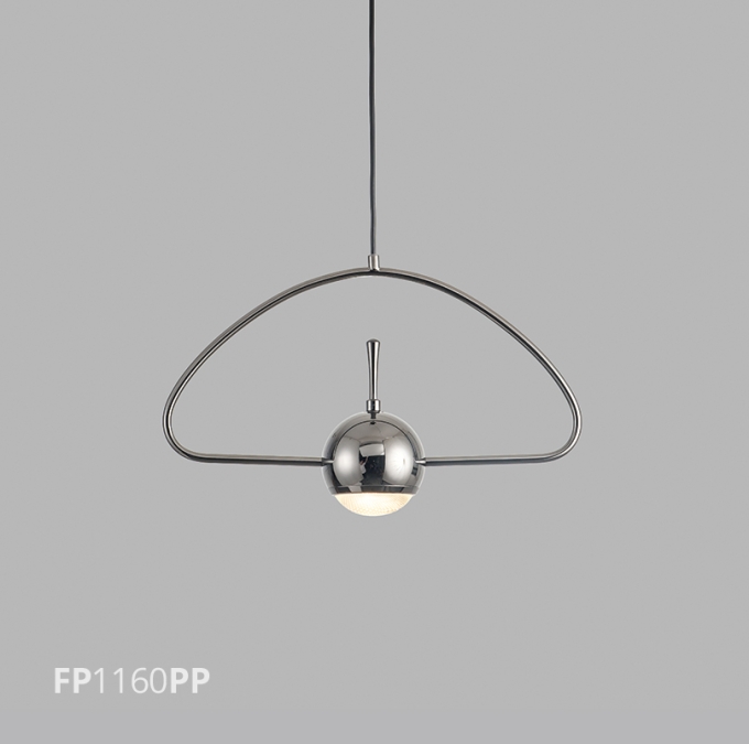Pendente Flavo Anelli Metal Preto Perolizado e Difusor em Vidro 5 watts 3000K 255X400X100mm FP1160PP