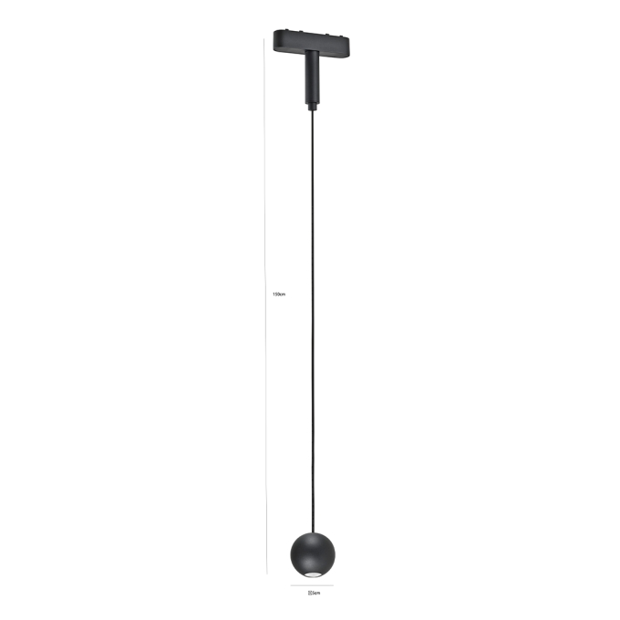 Pendente Magnético Nordecor Kay Tez 4,5 watts 3000K 48V  IRC90 38° Preto Ø50x1500mm 2843