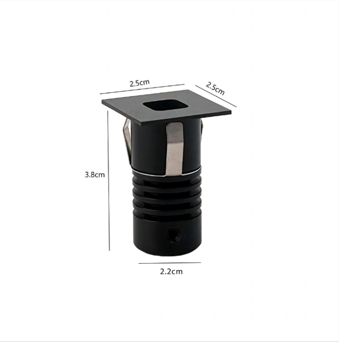 Mini Embutido Nordecor Domy Nam Quadrado 1 watts 3000K Preto IRC90 Bivolt 25x25x38mm 6527