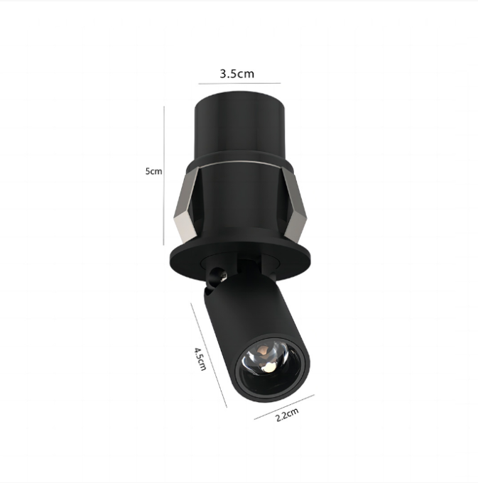 Spot Embutido Nordecor Mali 3 watts 3000K 25° Preto Ø22x45x35mm IRC90 Bivolt 6545