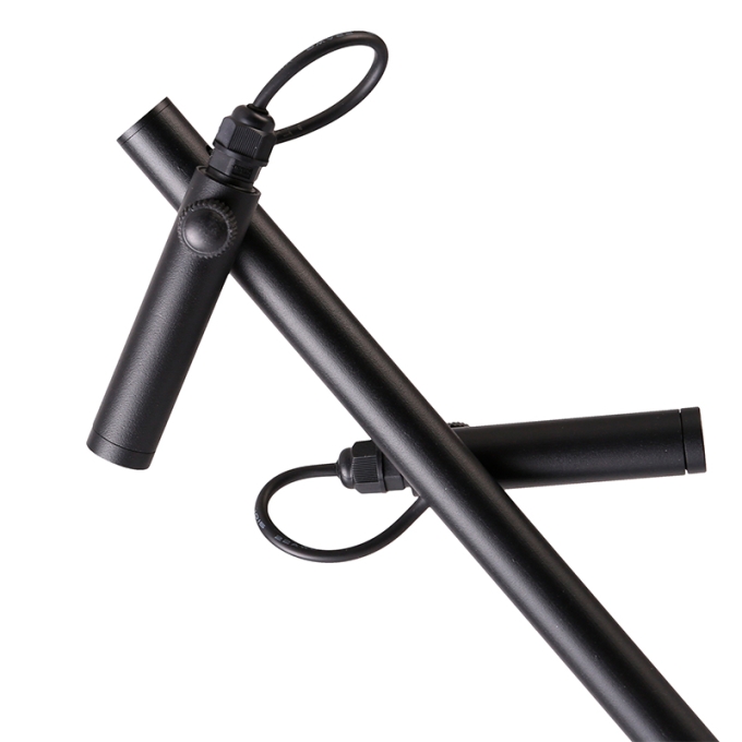 Mini Espeto Nordecor Kewe Preto 2x 1 watt 3000K IP67 36° Bivolt 400mm 6598