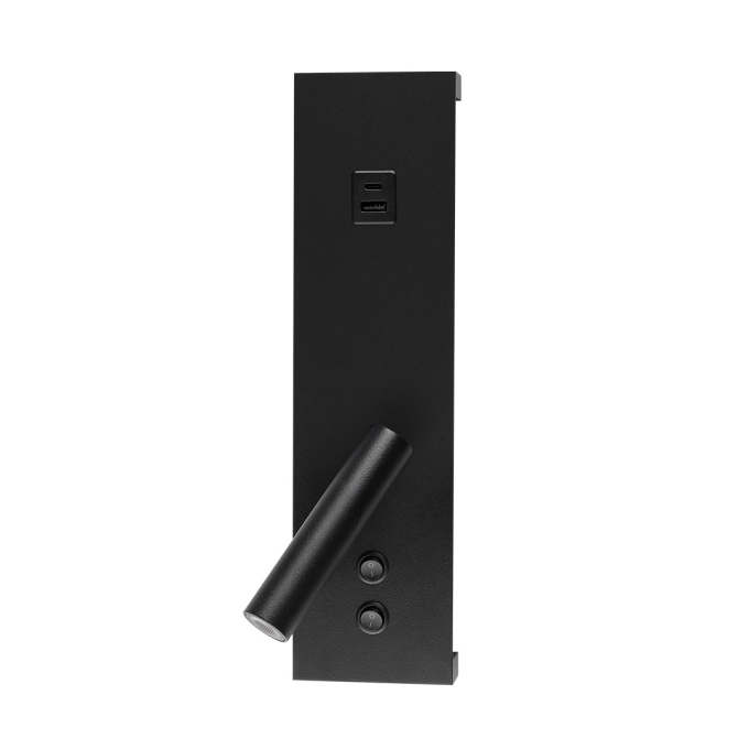Arandela Nordecor Enna 12 watts 3000K USB Bivolt Preto 300x80x10mm 2851