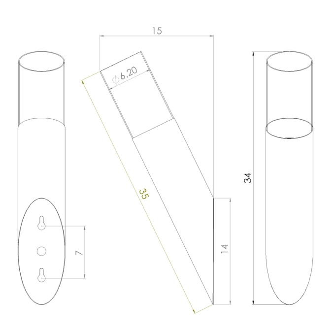 Arandela Golden Art Taq 1L Mini Dicróica 340x62x150mm P2422PI (Designer Tadeu Omae)