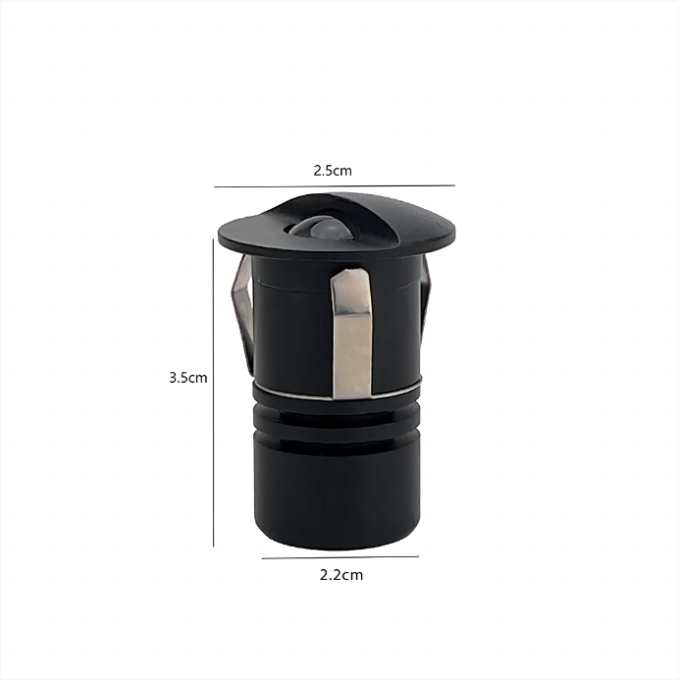 Mini Embutido Nordecor Romi Redondo 1 watts 3000K Preto IP65 Ø25x35x22mm IRC90 Bivolt 2840