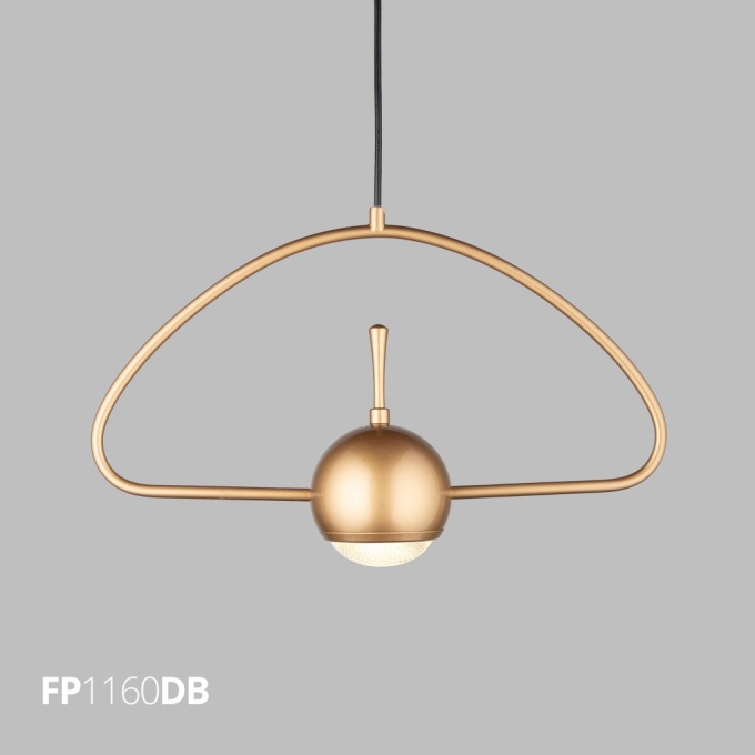 Pendente Flavo Anelli Metal Dourado e Difusor em Vidro 5 watts 3000K 250X400X100mm FP1160DB