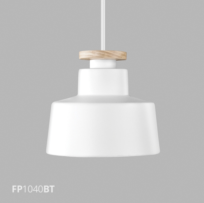 Pendente Flavo Disegno Branco Madeira Clara 1L GU10 Ø150X132mm FP1040BT