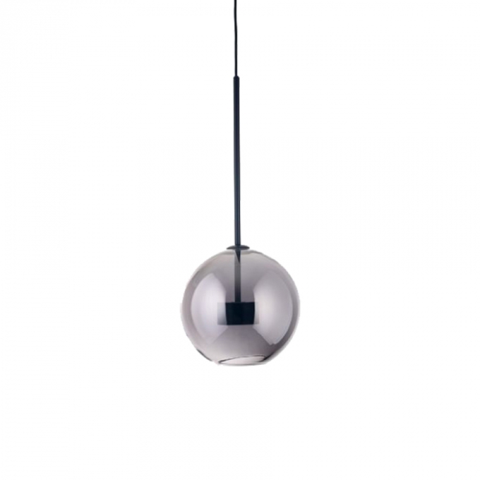 Pendente Flavo Vetri Metal Preto Fosco e Vidro Transparente 6 watts 3000K Ø250X240mm FP1115PF