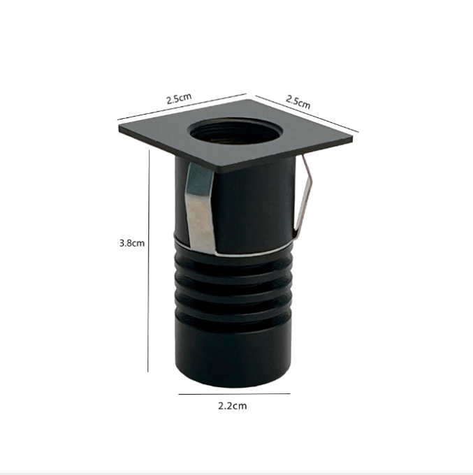 Mini Embutido Nordecor Auko Quadrado 1 watts 3000K 30° Preto 25x25x38mm IRC90 Bivolt 6531