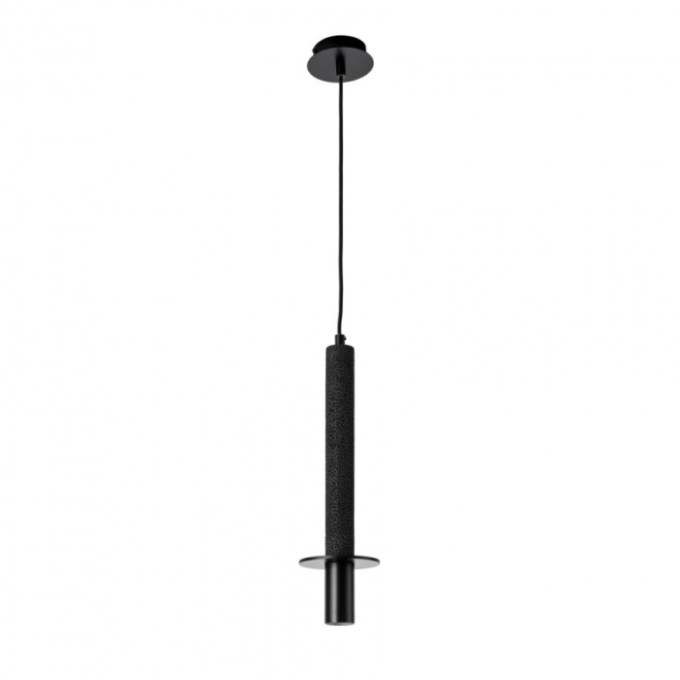 Pendente Flavo Concretizzato Metal Preto Fosco e Concreto 1L GU10 Ø100X363mm FP1520CP