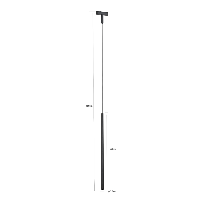 Pendente Magnético Nordecor Kay Lin 4 watts 3000K 25° 48V Preto Ø16x600mm 2846