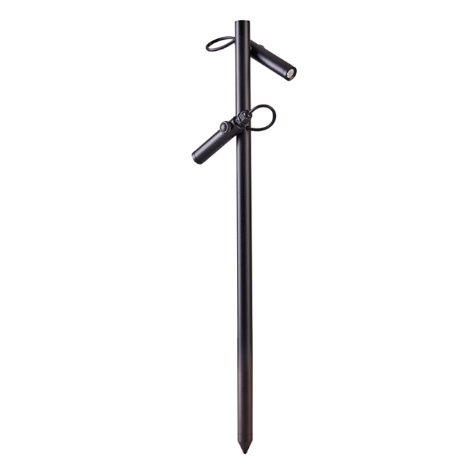 Mini Espeto Nordecor Kewe Preto 2x 1 watt 3000K IP67 36° Bivolt 400mm 6598