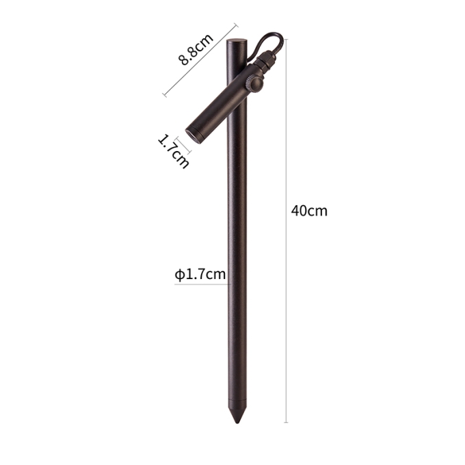 Mini Espeto Nordecor Kewe Preto 1 watt 3000K IP67 36° Bivolt 400mm 6597
