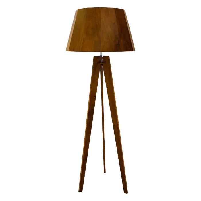 Coluna Union Iluminação Facetada Madeira e Acrílico 1L E27 Ø550x1500mm 388