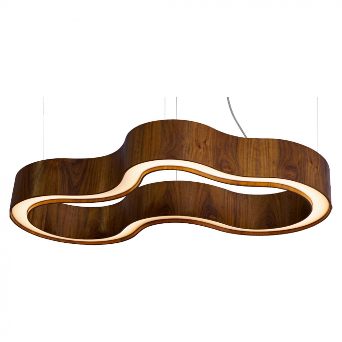 Pendente Union Iluminação Semi-Cilíndrico Curve Madeira e Acrílico 26 watts 3000K 120x1000x550mm 451