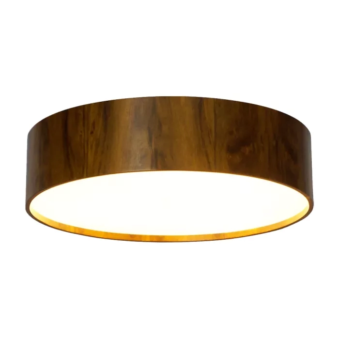 Plafon Union Iluminação Cilíndrico Madeira e Acrílico 3L E27 Ø500x150mm 133