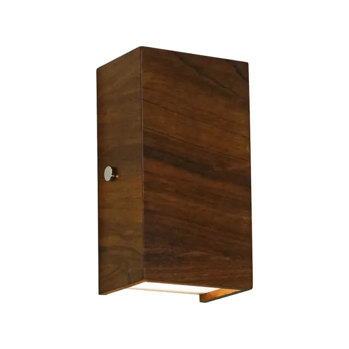 Arandela Union Iluminação In Box Pequena Madeira e Acrílico 2L G9 80x150x60mm 046
