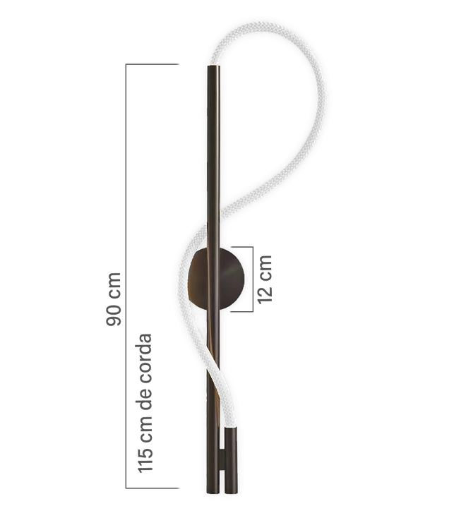 Arandela GMH Cunho Preto e Silicone Revestido 17 watts  3000K Bivolt 900mm A-CUNHO-PRETO