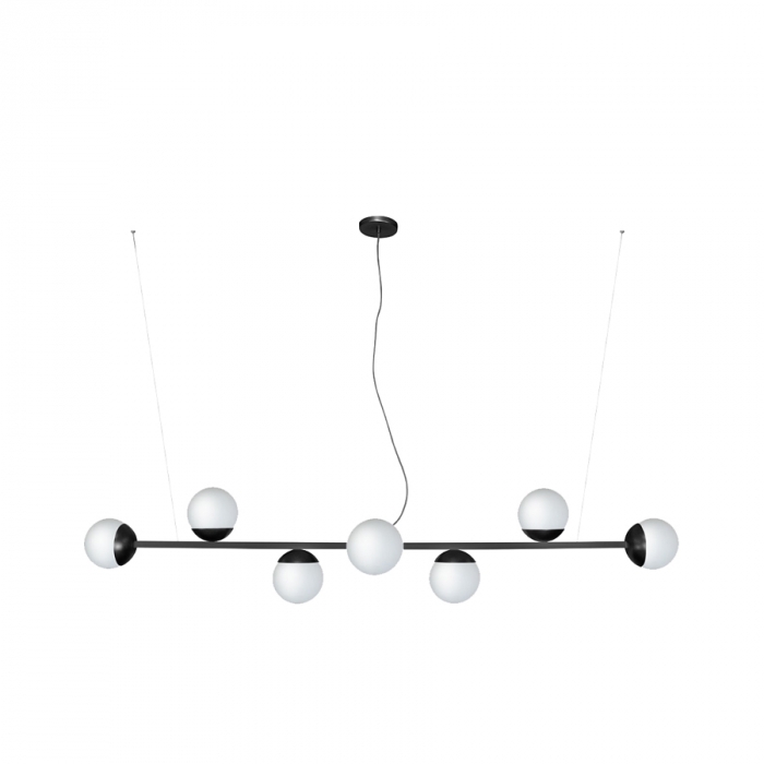Pendente Itamonte Cambucá 8 Alumínio e Vidro Fosco Leitoso 8L G9 320x1780x150mm 490/8