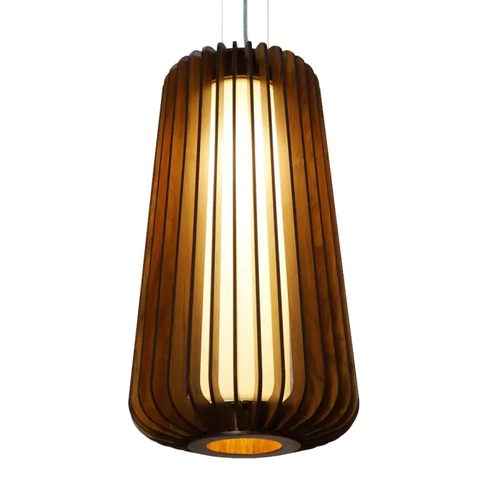 Pendente Union Iluminação Candeia Madeira e Acrílico 1L E27 Ø360x780mm 351