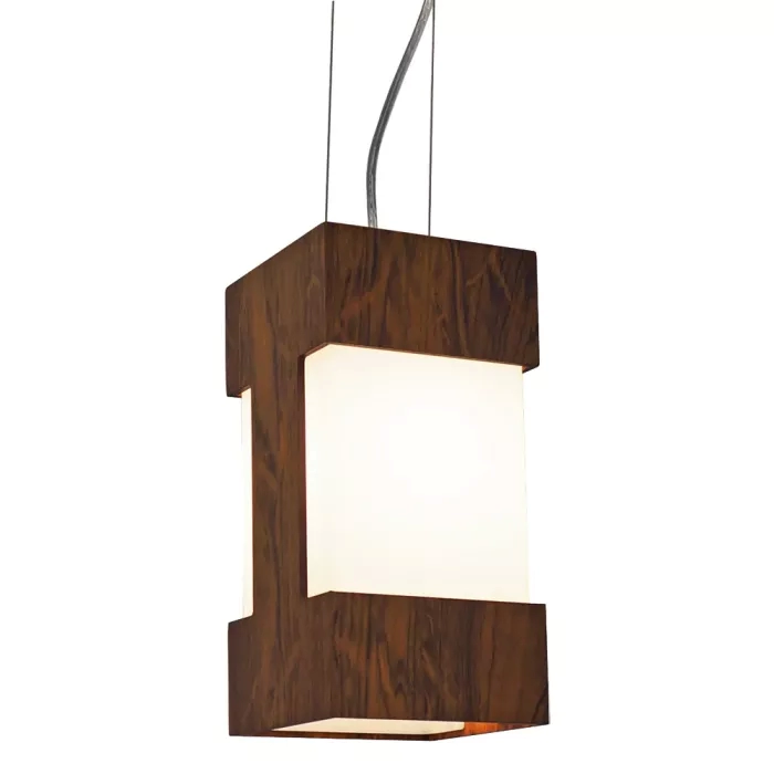 Pendente Union Iluminação Listra Madeira e Acrílico 1L E27 150x300x150mm 001