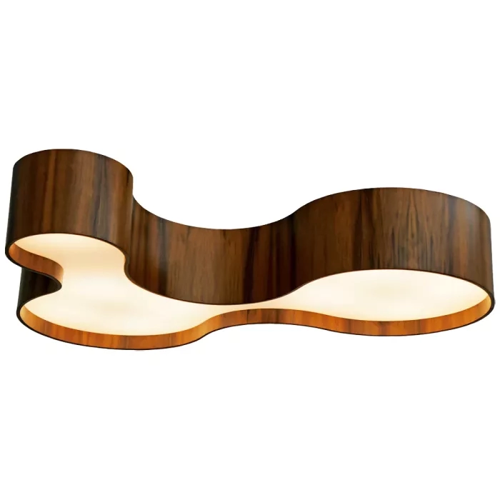 Plafon Union Iluminação Semi Cilíndrico Curve II Madeira e Acrílico 7L E27 1000x200x680mm 114