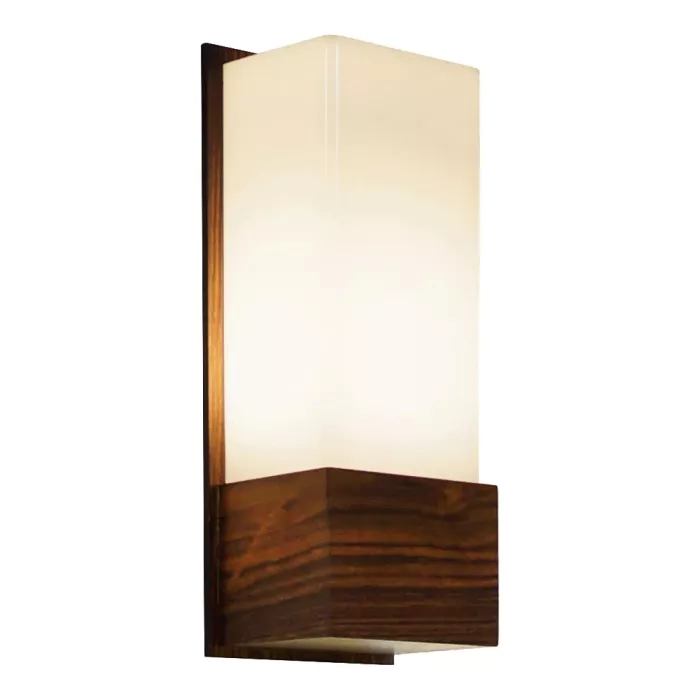 Arandela Union Iluminação In Box Pequena Madeira e Acrílico 1L E27 120x300x95mm 016