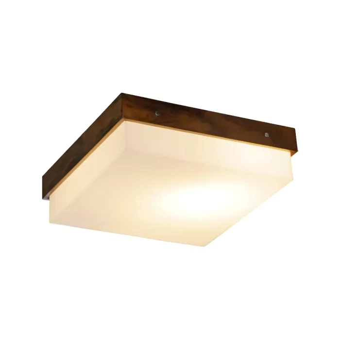 Plafon Union Iluminação In Box Madeira e Acrílico 3L E27 400x400x120mm 026