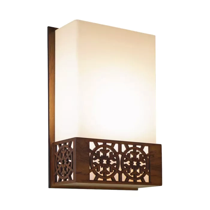 Arandela Union Iluminação Floco de Neve In Box Madeira e Acrílico 1L E27 200x300x95mm 051