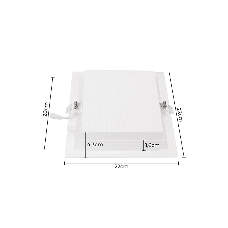 Painel Embutido Quadrado Nordecor Kais 18 watts 3000K Branco Bivolt 220x220mm 4191