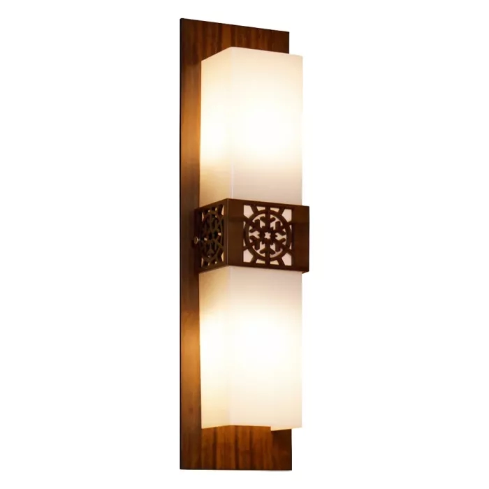Arandela Union Iluminação Floco de Neve Longa Madeira e Acrílico 2L E27 150x550x95mm 153