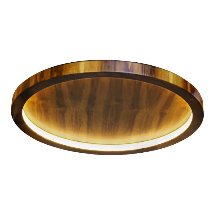 Plafon Union Iluminação Anel Cilíndrico Madeira e Acrílico 18 watts 3000K Ø600x40mm 376
