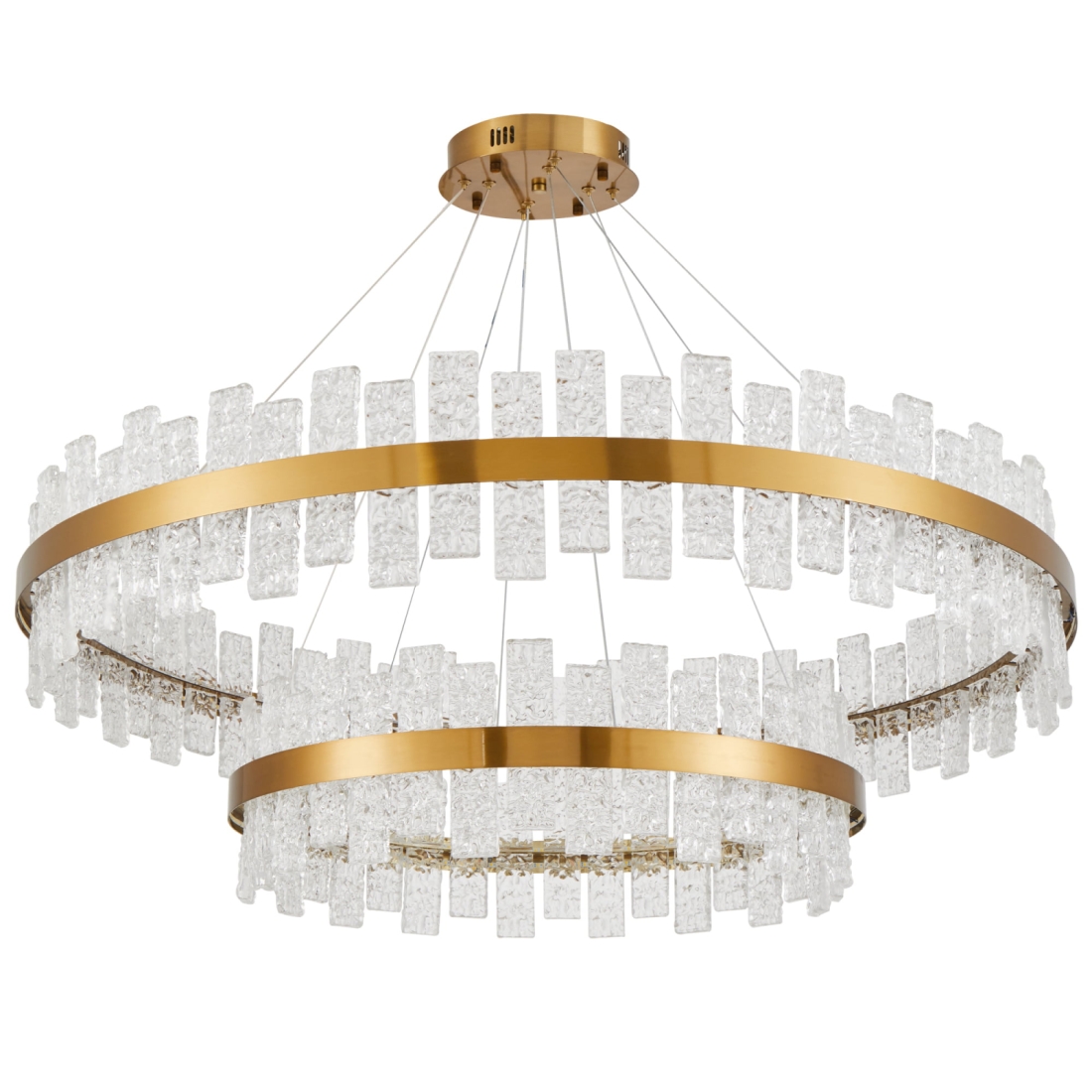 Pendente Nordecor Lowy 80 watts 3000K Dourado Brilho Ø1000 + 600mm 2763
