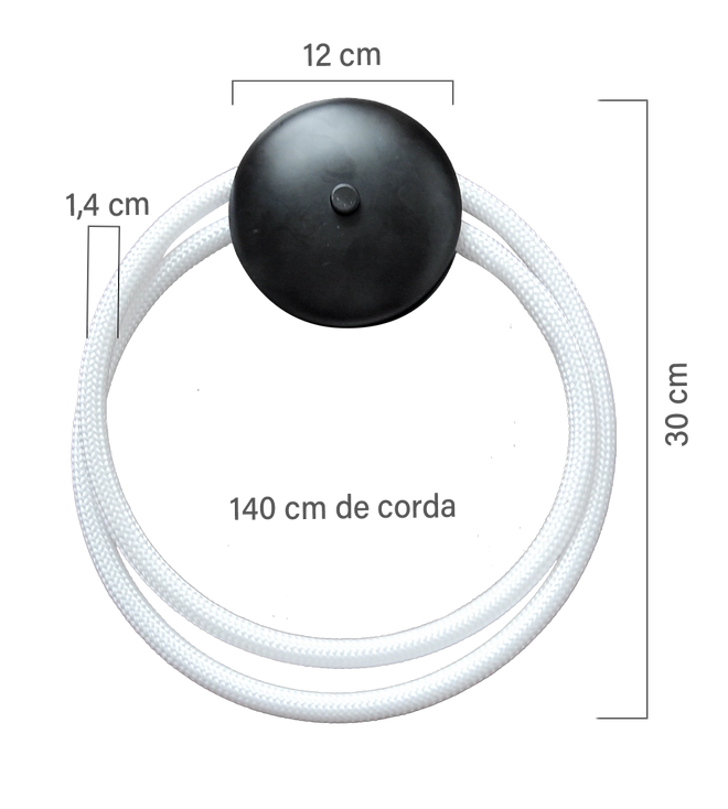 Arandela GMH Algema Preto e Silicone Revestido 25 watts  3000K Bivolt 1400mm A-ALGEMA-PRETO