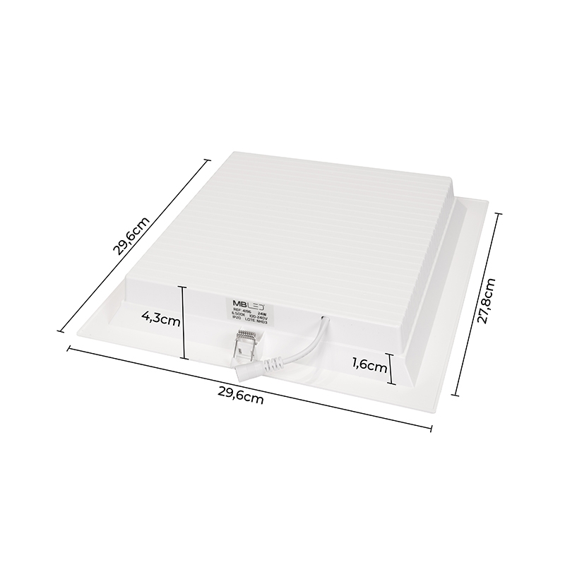 Painel Embutido Quadrado Nordecor Kais 24 watts 4000K Branco Bivolt 296x296mm 4195