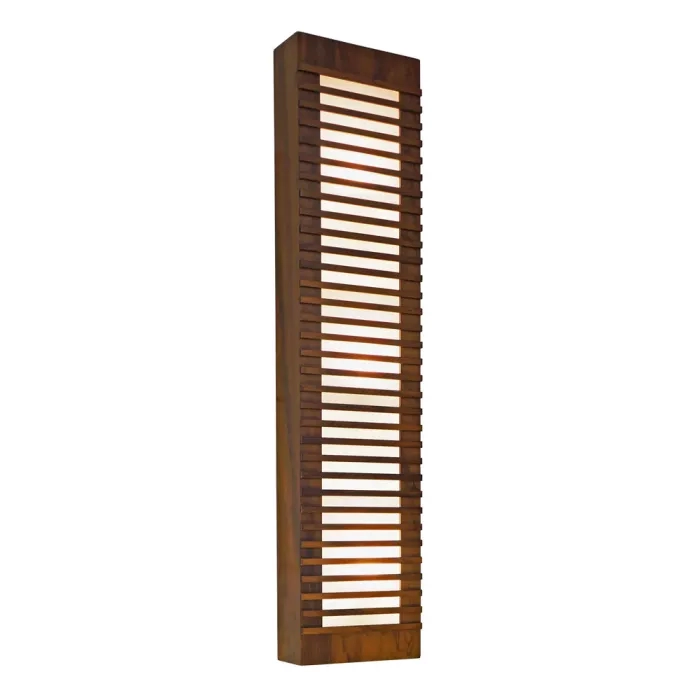 Arandela Union Iluminação Ripada Longa Madeira e Acrílico 3L E27 200x900x85mm 070