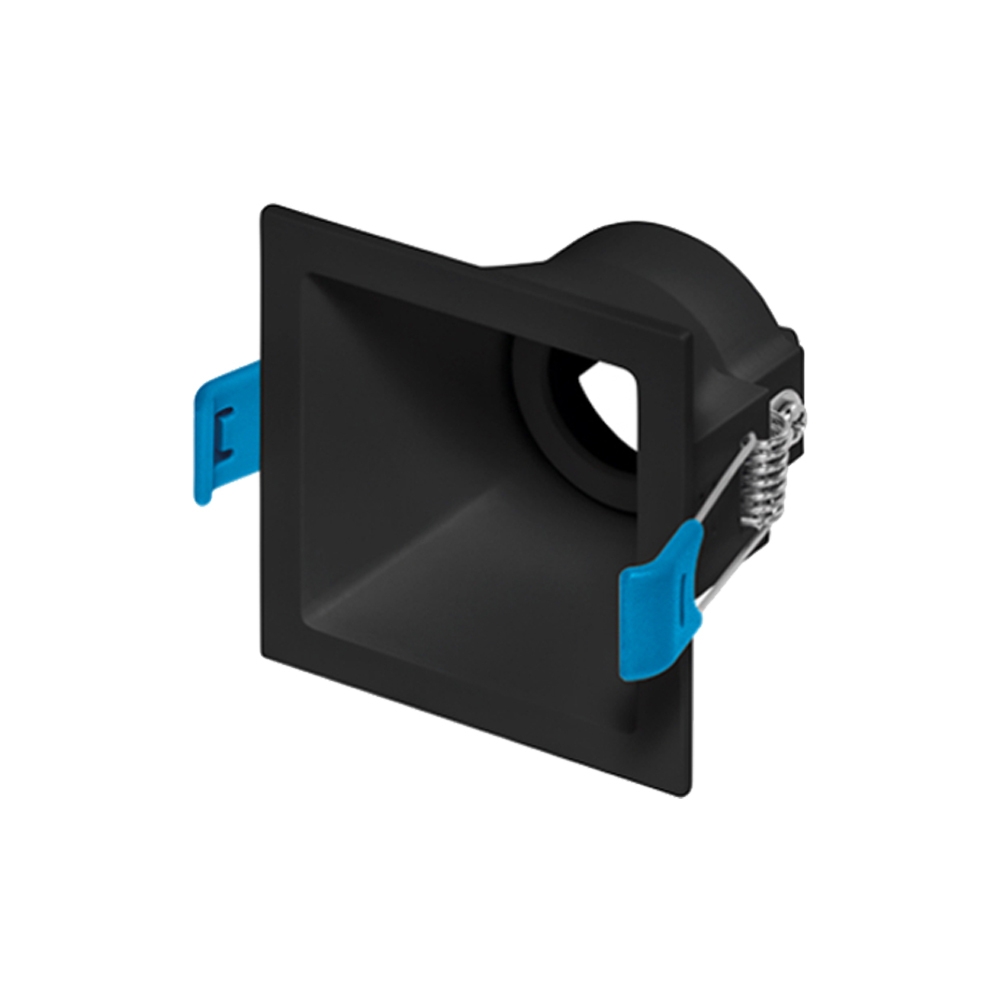 Spot Embutido Direcionável Stella Square Preto Mini Dicróica 74x74mm STH8910PTO