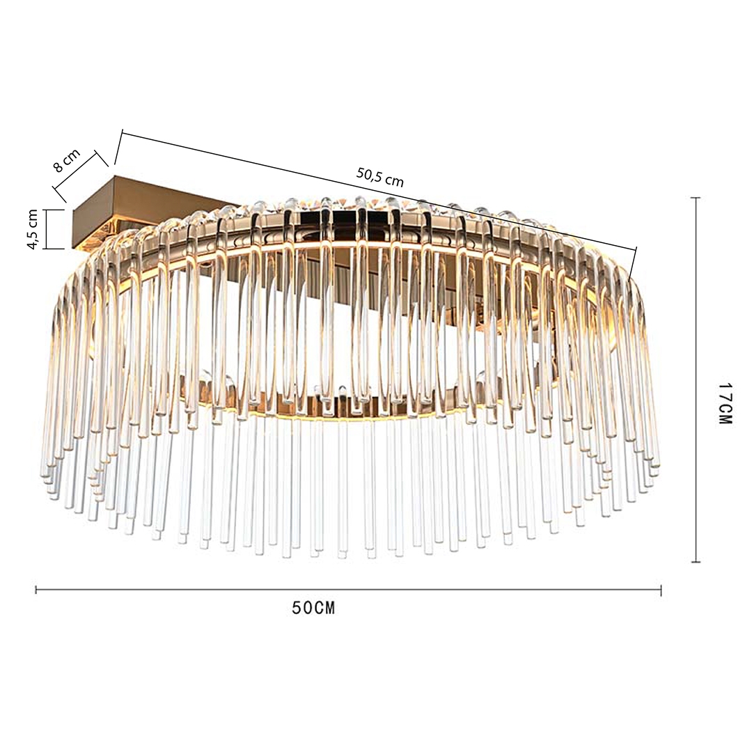 Plafon Led Nordecor Gouli 32 watts 2700K Ouro Brilho Ø500mm 2894