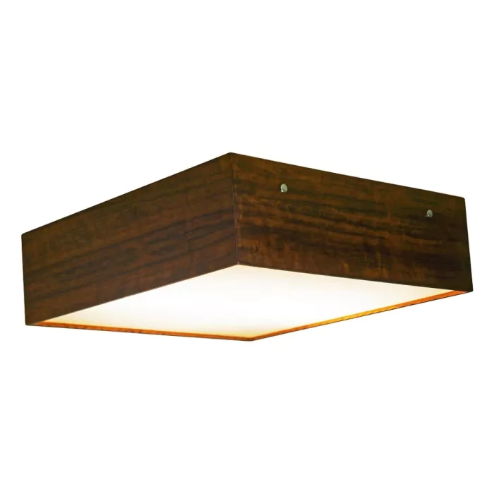 Plafon Union Iluminação Clean Madeira e Acrílico 4L E27 500x500x120mm 164