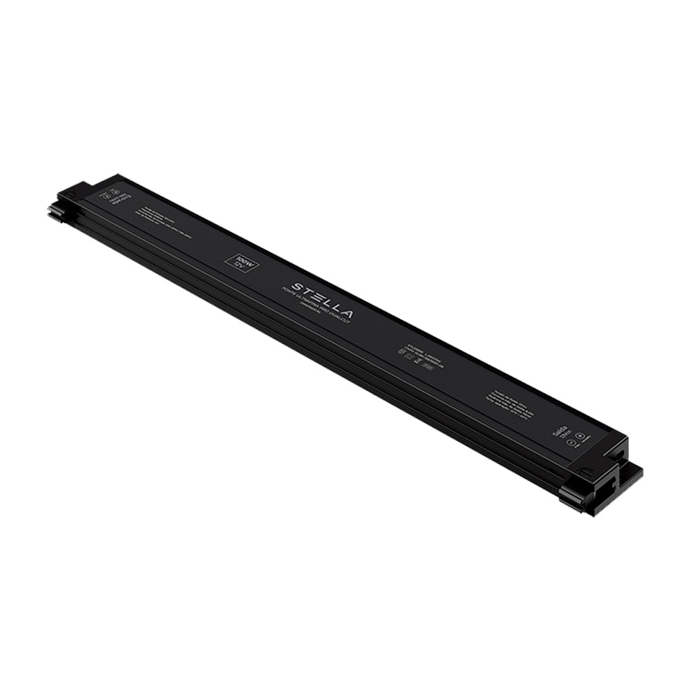 Fonte 12V Stella Ultrafina Pro Dualcut Dimerizável 100 Watts 8,33A IP20 Bivolt 383x16x40mm STL23699
