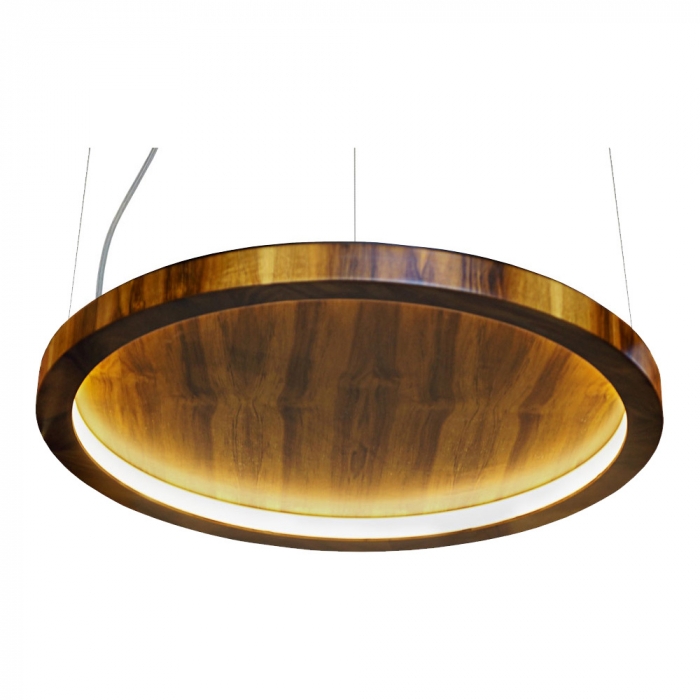 Pendente Union Iluminação Anel Horizontal Madeira e Acrílico 18 watts 3000K Ø700x40mm 371