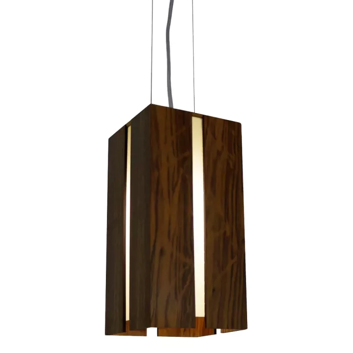 Pendente Union Iluminação Filete Madeira e Acrílico 1L E27 150x300x150mm 003