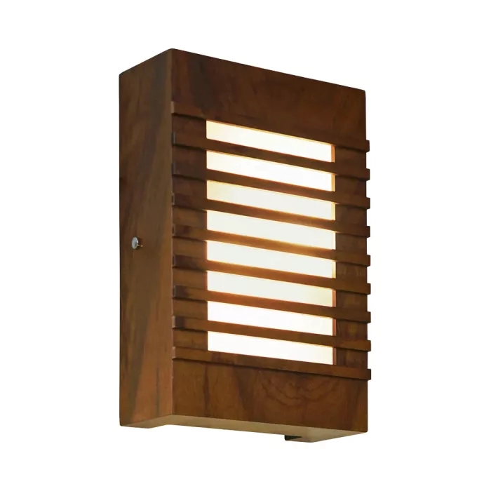 Arandela Union Iluminação Ripada Madeira e Acrílico 2L E27 200x300x85mm 005