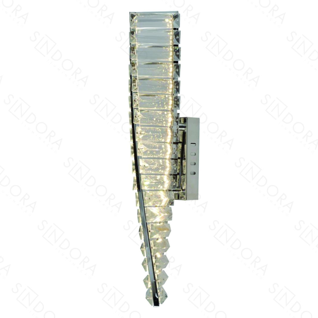 Arandela Sindora 7 watts 3000K Metal Cromado e Cristal 450x80mm DCB00792