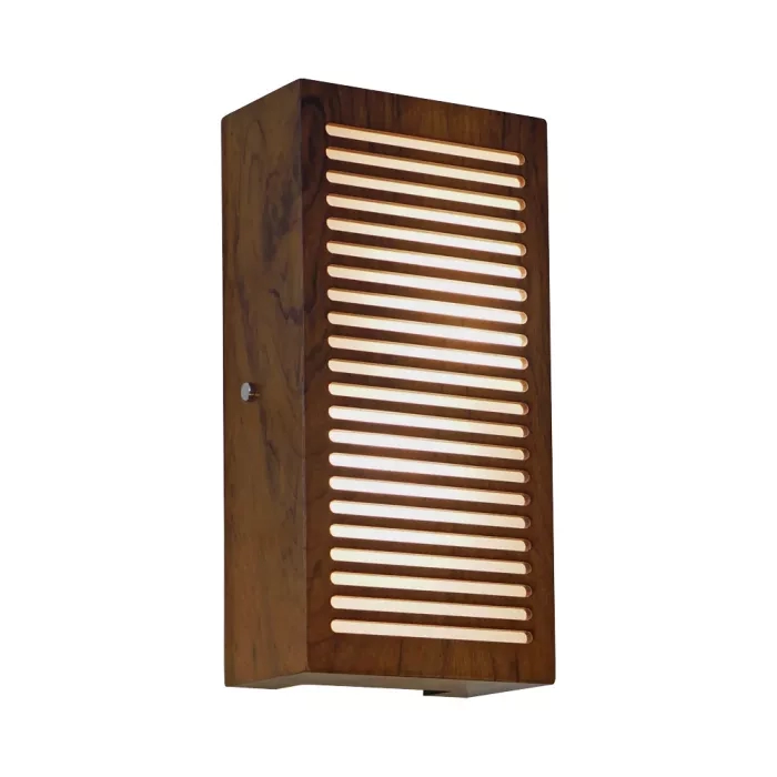 Arandela Union Iluminação Frisos Madeira e Acrílico 2L E27 150x300x85mm 019