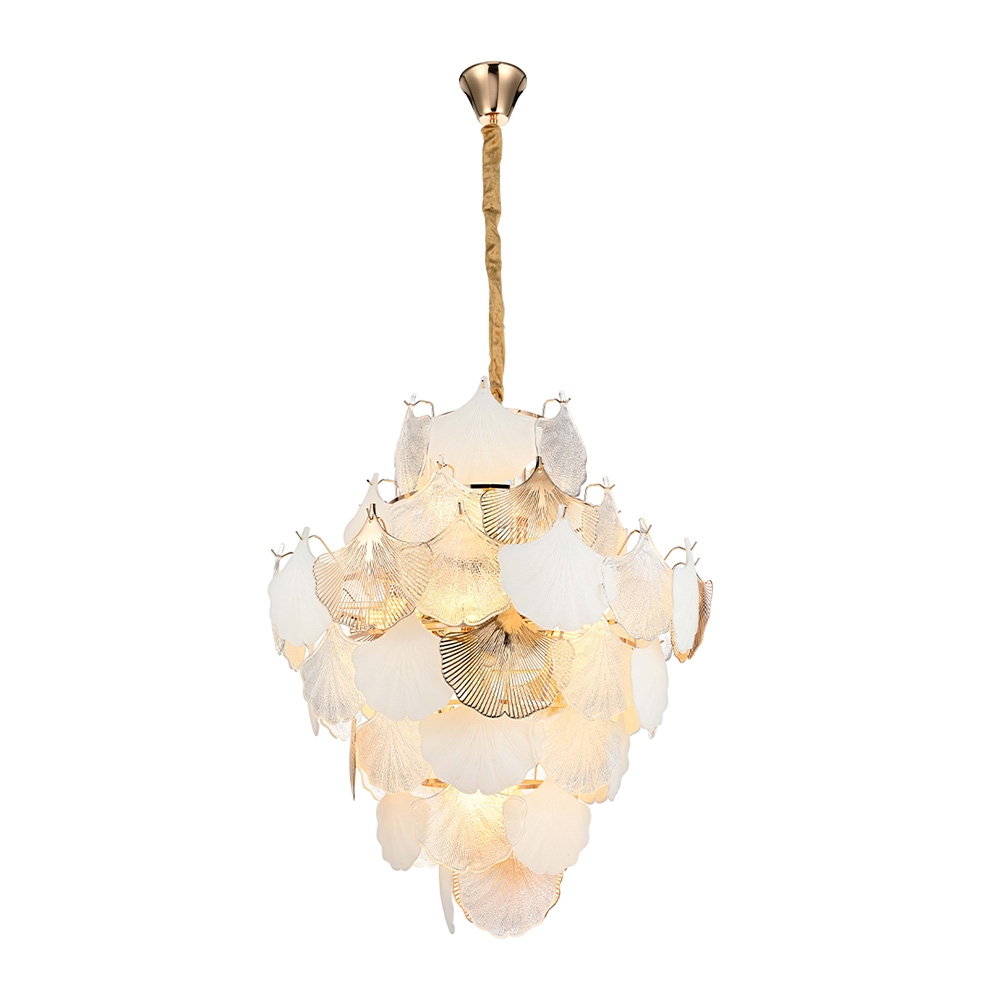 Pendente Nordecor Musche 24L E14 Ouro Brilho Ø800x1000mm 2904