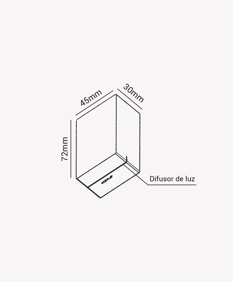 Balizador Sobrepor Opus Inlinea 3 watts 3000K IRC90 Branco IP65 Bivolt 45x75x30mm OPS 85728